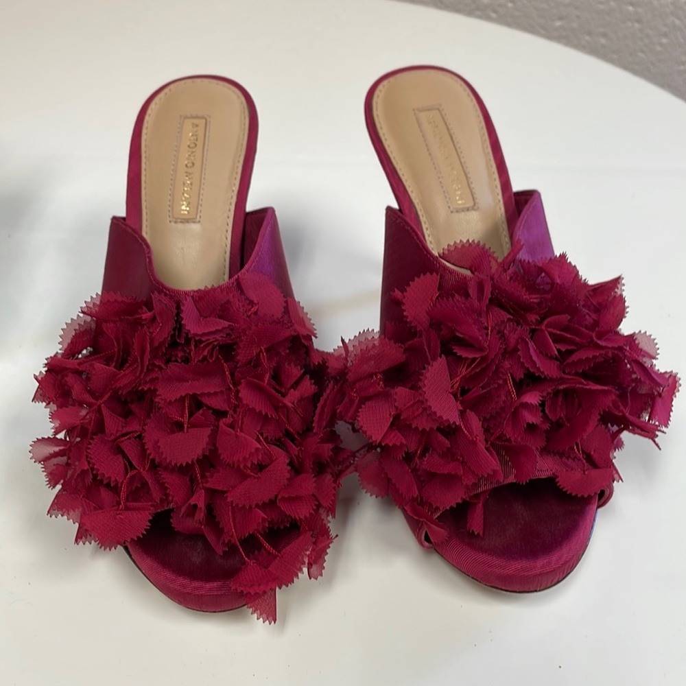 Antonio Melani Dark Pink Ruffle Heels size 7.5